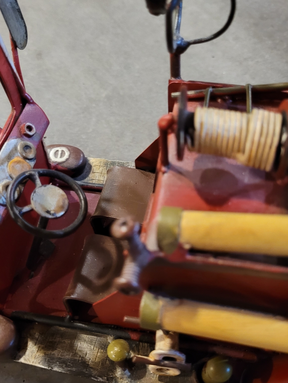 Red Fire Truck Retro Style Metal Handcrafted - Picture 5 of 13